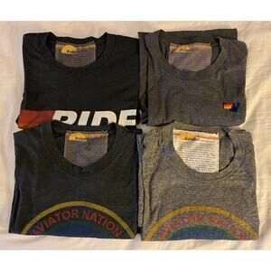 Lot of 4 Aviator Nation Variety Boyfriend Tee Beach Shirt Size Large Made In USA